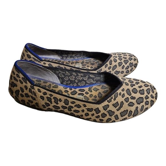 ROTHY'S Chocolate Spot Textile The Flat Slip On Comfort Shoes - Size 8 1/2 - Picture 1 of 7